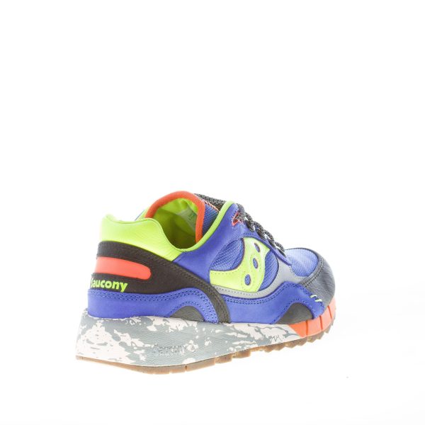 SAUCONY uomo sneaker Shadow 6000 Trail  in pelle e tessuto BLU più LIME - immagine 3