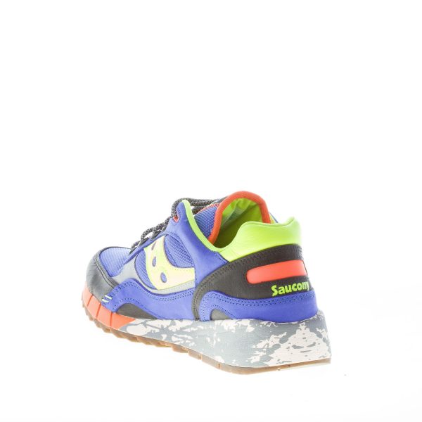 SAUCONY uomo sneaker Shadow 6000 Trail  in pelle e tessuto BLU più LIME - immagine 4