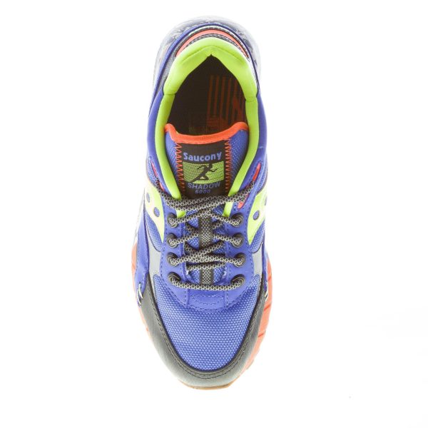 SAUCONY uomo sneaker Shadow 6000 Trail  in pelle e tessuto BLU più LIME - immagine 7