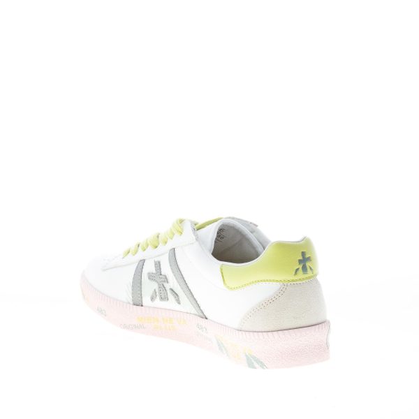 PREMIATA donna sneaker ANDY 5750 in pelle BIANCO più verde e grigio - immagine 4