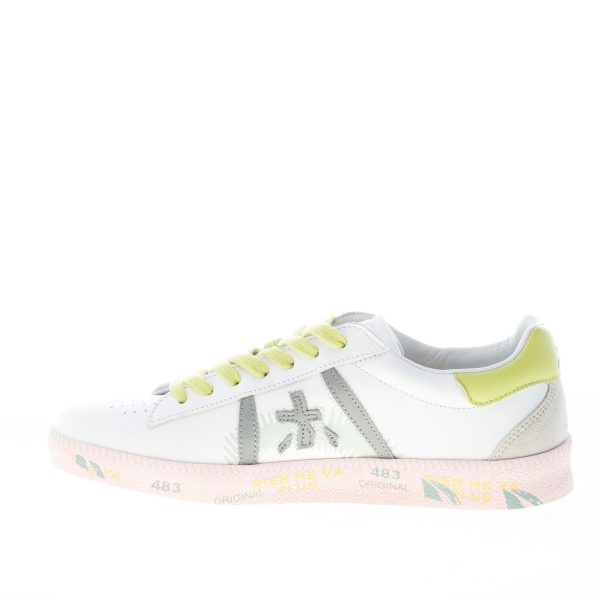 PREMIATA donna sneaker ANDY 5750 in pelle BIANCO più verde e grigio - immagine 5