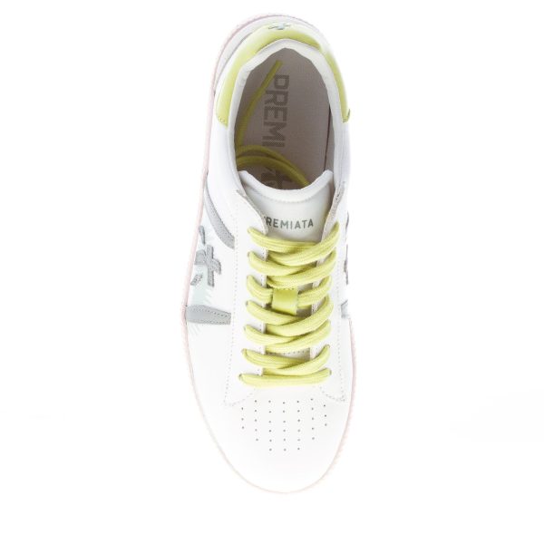 PREMIATA donna sneaker ANDY 5750 in pelle BIANCO più verde e grigio - immagine 7