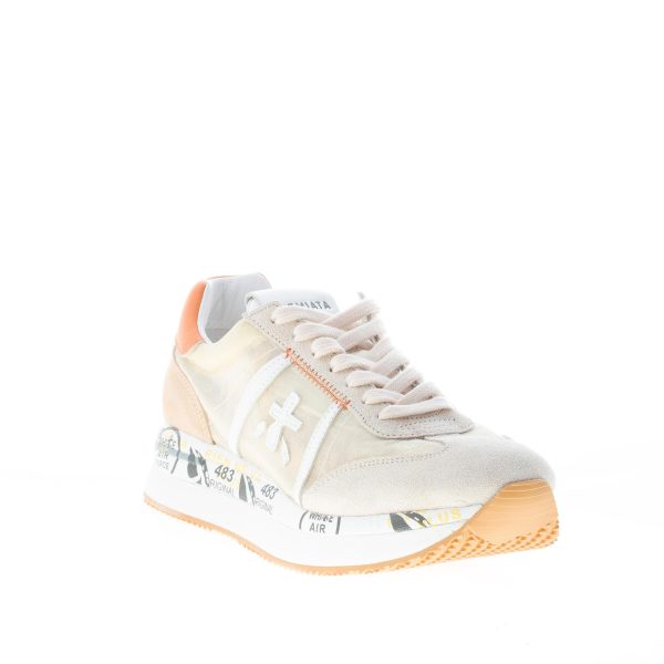 PREMIATA donna sneaker Conny 5612 in camoscio e tessuto trasparente BEIGE - immagine 2