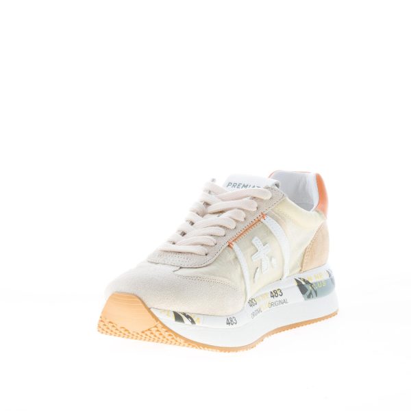 PREMIATA donna sneaker Conny 5612 in camoscio e tessuto trasparente BEIGE - immagine 6