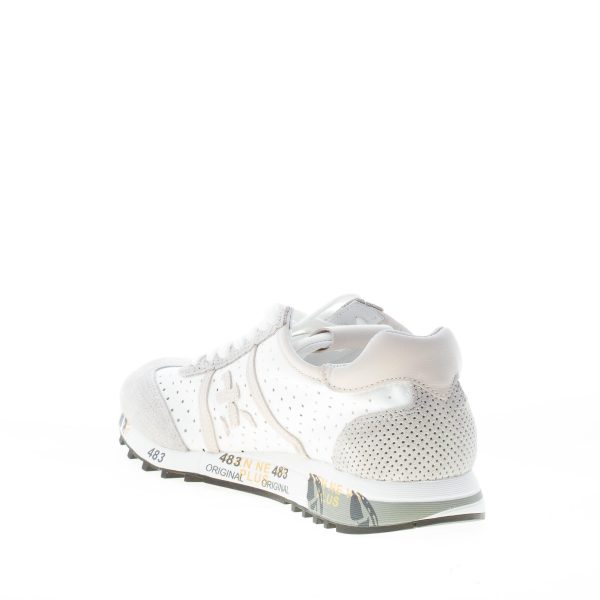 PREMIATA donna sneaker Lucy 5627 in tessuto forato BIANCO e camoscio GRIGIO - immagine 4