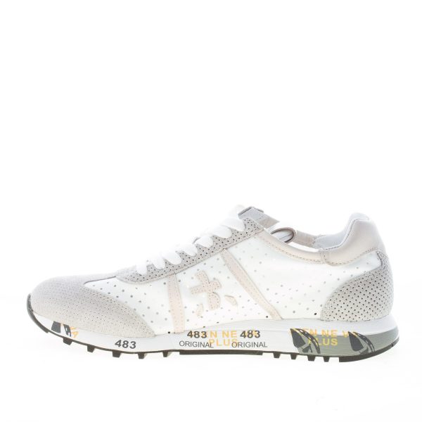 PREMIATA donna sneaker Lucy 5627 in tessuto forato BIANCO e camoscio GRIGIO - immagine 5