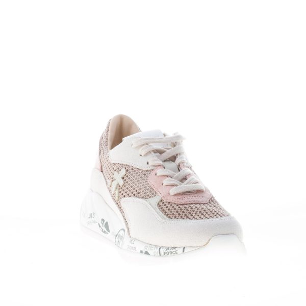 PREMIATA donna sneaker Scarlett 5703 in camoscio e tessuto traforato BEIGE più rosa - immagine 2