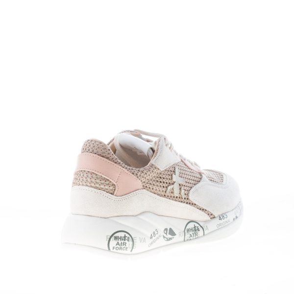 PREMIATA donna sneaker Scarlett 5703 in camoscio e tessuto traforato BEIGE più rosa - immagine 3