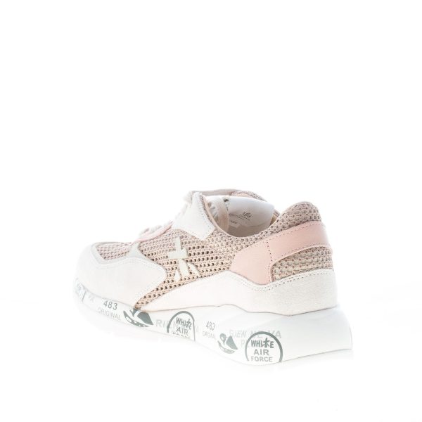 PREMIATA donna sneaker Scarlett 5703 in camoscio e tessuto traforato BEIGE più rosa - immagine 4