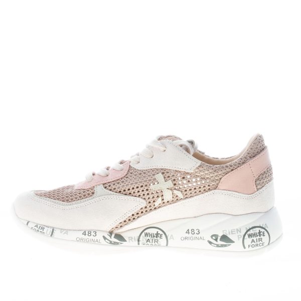 PREMIATA donna sneaker Scarlett 5703 in camoscio e tessuto traforato BEIGE più rosa - immagine 5