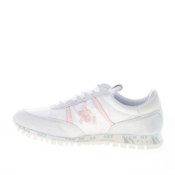PREMIATA donna sneaker SEAN 5630 in tessuto nylon BIANCO più rosa - immagine 5