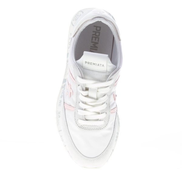 PREMIATA donna sneaker SEAN 5630 in tessuto nylon BIANCO più rosa - immagine 7