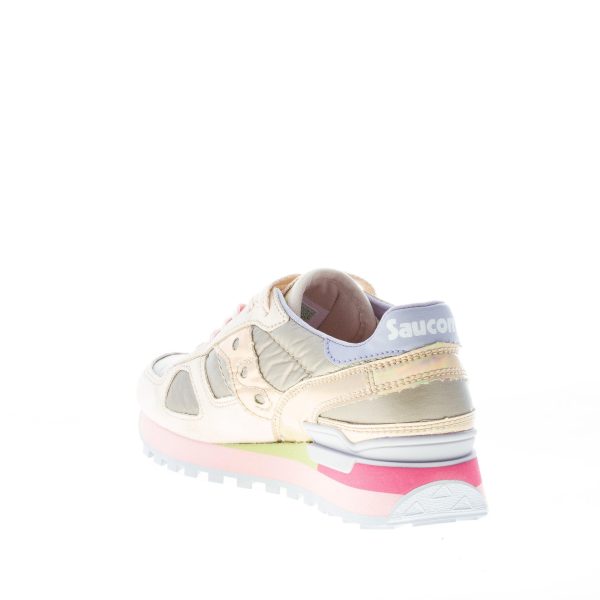 SAUCONY donna sneaker Shadow Original in camoscio e tessuto imbottito BEIGE più oro - immagine 4