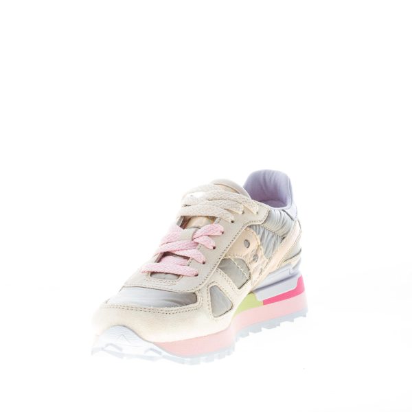 SAUCONY donna sneaker Shadow Original in camoscio e tessuto imbottito BEIGE più oro - immagine 6