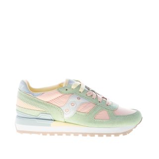 SAUCONY unisex sneaker Shadow Original in camoscio e tessuto imbottito VERDE più ROSA