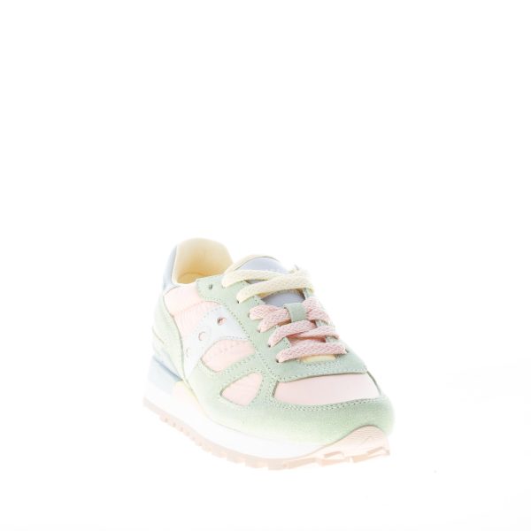 SAUCONY unisex sneaker Shadow Original in camoscio e tessuto imbottito VERDE più ROSA - immagine 2