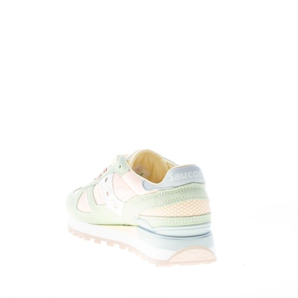SAUCONY unisex sneaker Shadow Original in camoscio e tessuto imbottito VERDE più ROSA - immagine 4