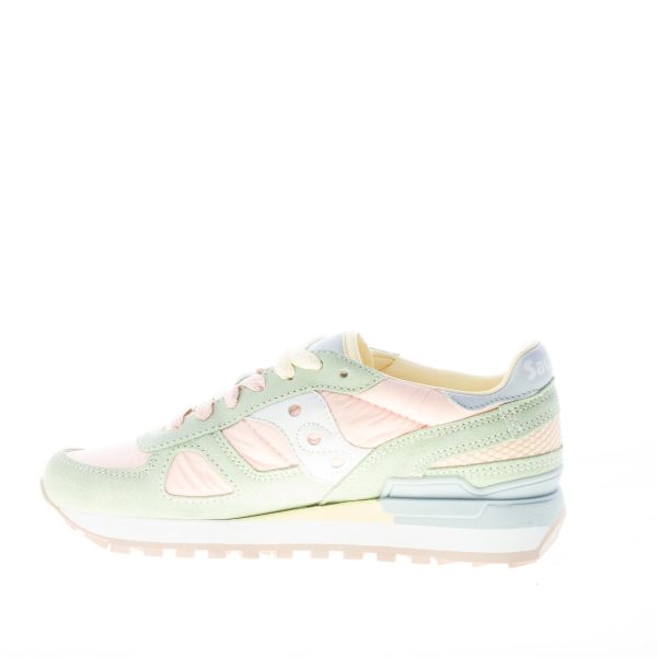 SAUCONY unisex sneaker Shadow Original in camoscio e tessuto imbottito VERDE più ROSA - immagine 5