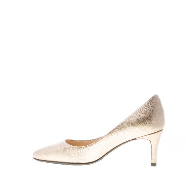 L'ARIANNA donna decolleté in pelle martellata ORO. Tacco 6 cm - immagine 5