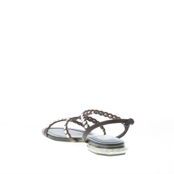 ASH donna sandalo Saphir in pelle NERO con strass. Tacco 1 cm - immagine 4