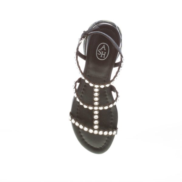 ASH donna sandalo Saphir in pelle NERO con strass. Tacco 1 cm - immagine 7
