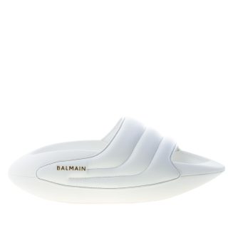 BALMAIN donna sandalo slide B-IT Puffy in pelle BIANCO con maxi platform
