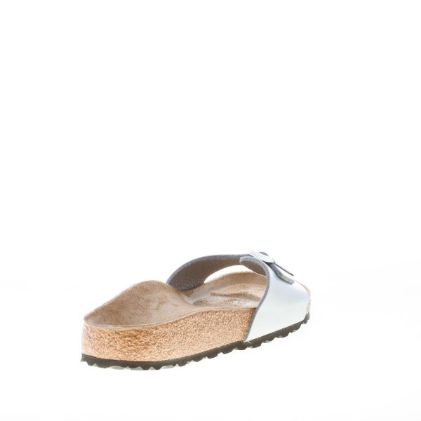 BIRKENSTOCK donna sandalo ciabatta Madrid BS in Birko-Flor ARGENTO con fibbia - immagine 3