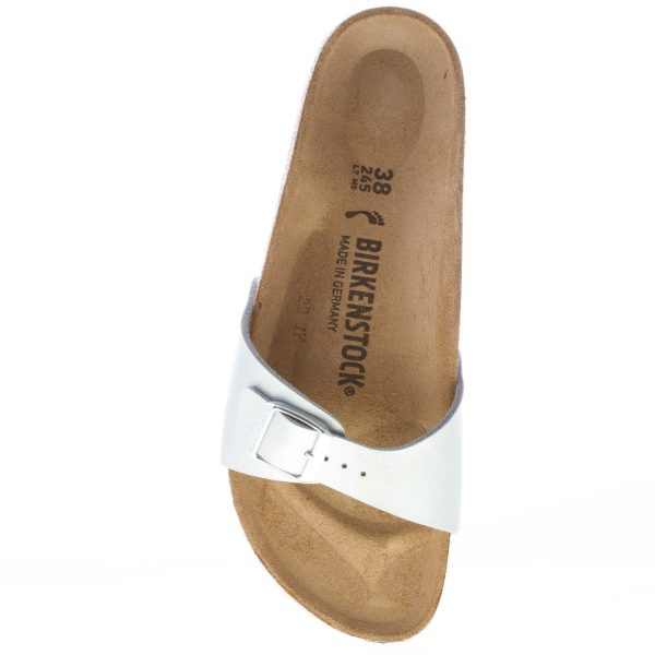 BIRKENSTOCK donna sandalo ciabatta Madrid BS in Birko-Flor ARGENTO con fibbia - immagine 7