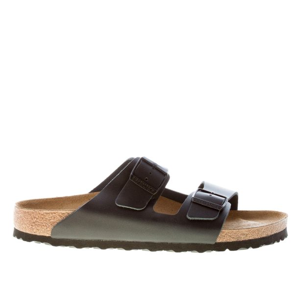 BIRKENSTOCK uomo sandalo ciabatta Arizona BS doppia fascia in pelle naturale NERO