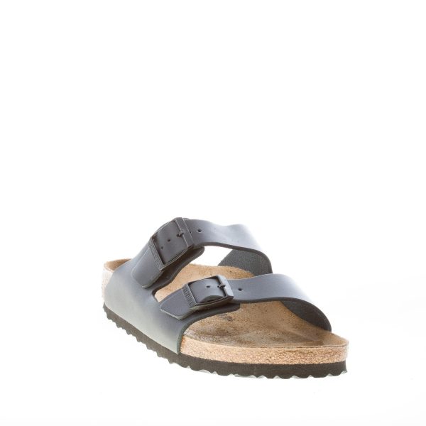 BIRKENSTOCK uomo sandalo ciabatta Arizona BS doppia fascia in pelle naturale NERO - immagine 2