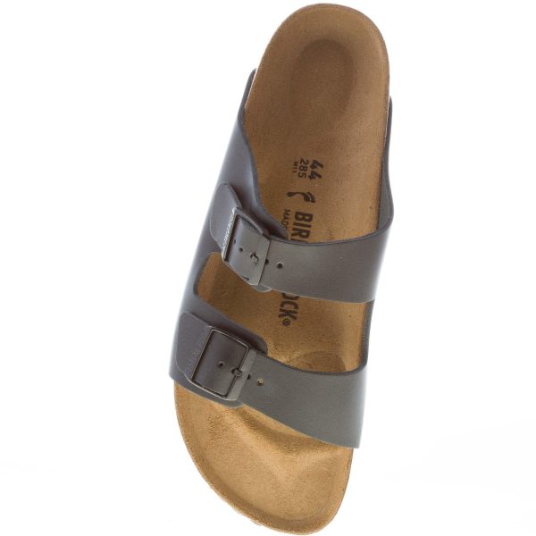 BIRKENSTOCK uomo sandalo ciabatta Arizona BS doppia fascia in pelle naturale NERO - immagine 7