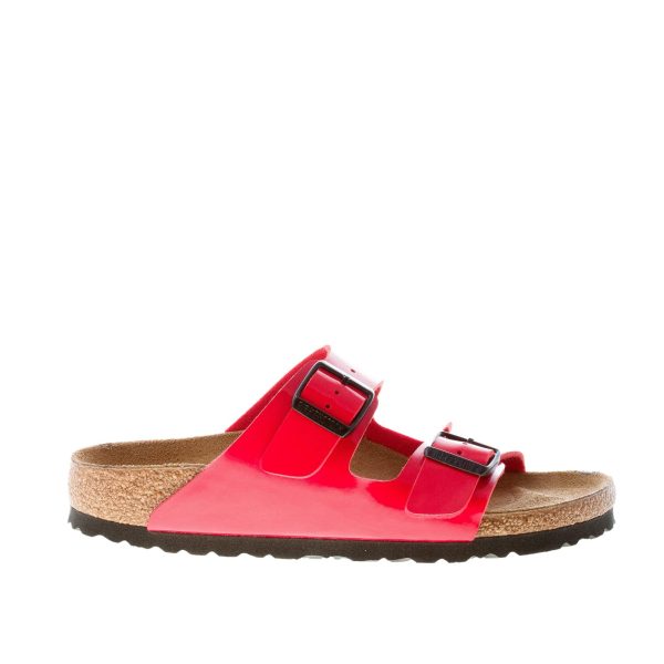BIRKENSTOCK donna sandalo ciabatta Arizona BS in Birko-Flor vernice CHERRY