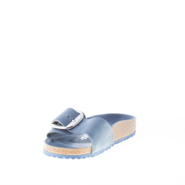 BIRKENSTOCK donna sandalo ciabatta Madrid Big Buckle in nabuk ingrassato BLU POLVERE con fibbia - immagine 6