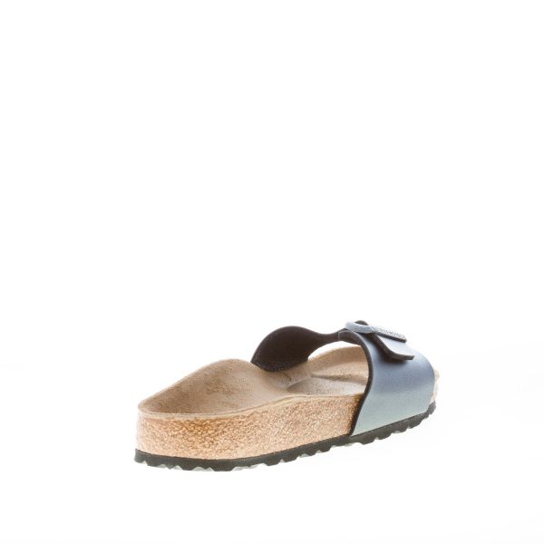 BIRKENSTOCK donna sandalo ciabatta Madrid BS in Birko-Flor metallico NERO con fibbia - immagine 4
