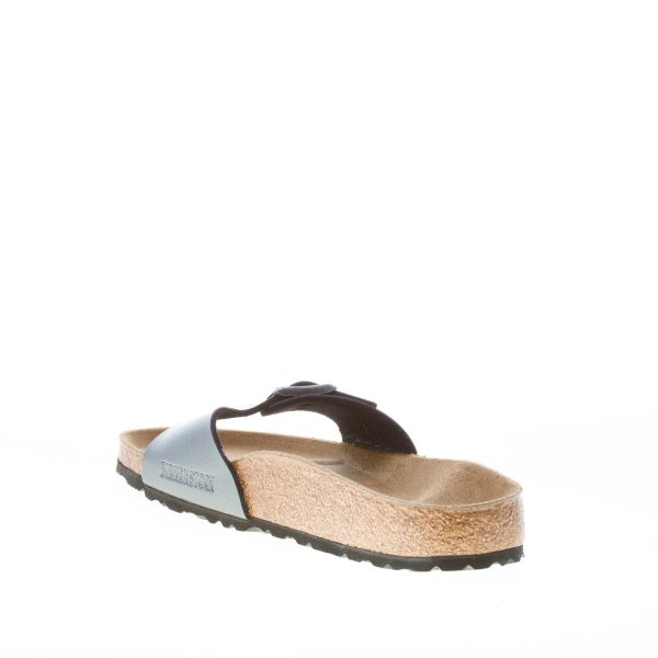 BIRKENSTOCK donna sandalo ciabatta Madrid BS in Birko-Flor metallico NERO con fibbia - immagine 5