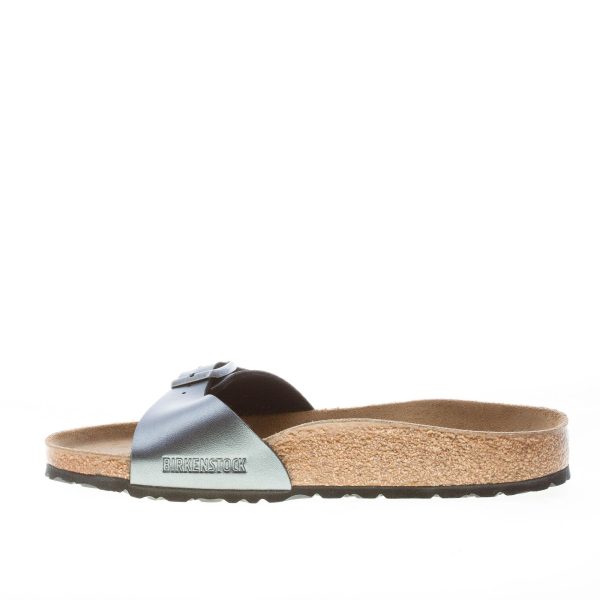BIRKENSTOCK donna sandalo ciabatta Madrid BS in Birko-Flor metallico NERO con fibbia - immagine 6