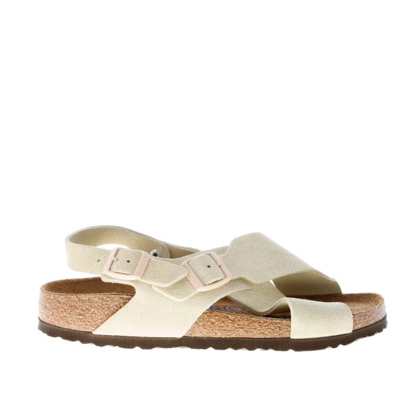 BIRKENSTOCK donna sandalo incrociato Tulum SFB in camoscio MANDORLA