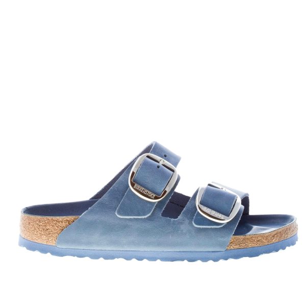 BIRKENSTOCK unisex sandalo ciabatta Arizona Big Buckle in nabuk oliato DUSTY BLUE