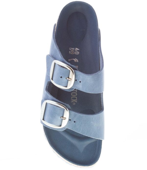 BIRKENSTOCK unisex sandalo ciabatta Arizona Big Buckle in nabuk oliato DUSTY BLUE - immagine 7