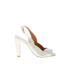 CHIE donna sandalo TEACHER in laminato BRONZO POLVERE. Tacco 11 cm