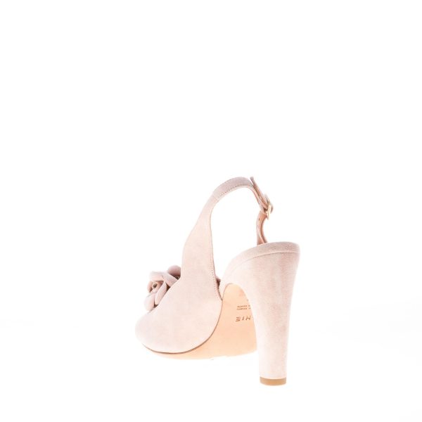 CHIE donna sandalo TEJO in camoscio ROSA CIPRIA con fiori. Tacco 11 cm - immagine 4