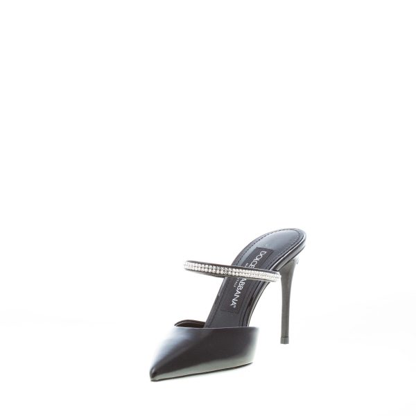 DOLCE & GABBANA donna sabot Cardinale in pelle lucida NERO con strass. Tacco 9 cm - immagine 6