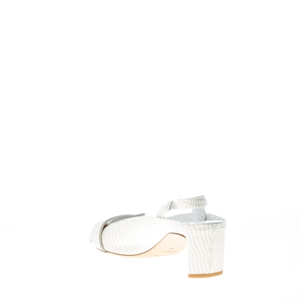 DEL CARLO donna slingback Mirò in pelle stampa lucertola BIANCO con fibbia. Tacco 5,5 cm - immagine 4