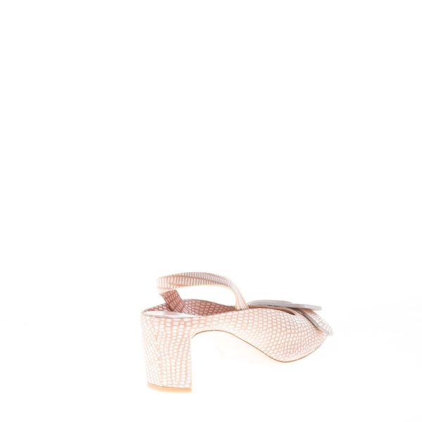 DEL CARLO donna slingback Mirò in pelle stampa lucertola ROSA con fibbia. Tacco 5,5 cm - immagine 3