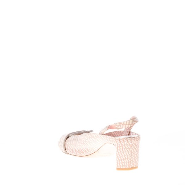 DEL CARLO donna slingback Mirò in pelle stampa lucertola ROSA con fibbia. Tacco 5,5 cm - immagine 4