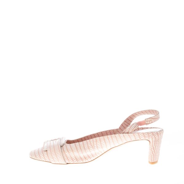 DEL CARLO donna slingback Mirò in pelle stampa lucertola ROSA con fibbia. Tacco 5,5 cm - immagine 5