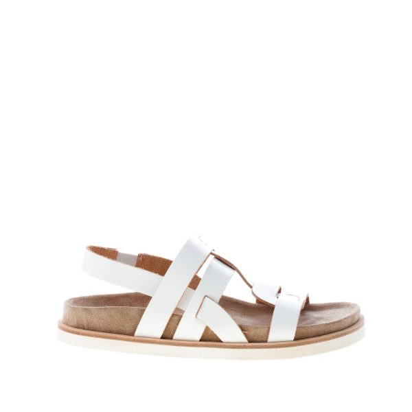 DEL CARLO donna sandalo Gems in vernice BIANCO con fussbet anatomico. Tacco 3 cm