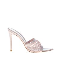 GIANVITO ROSSI donna sandalo mules ALISIA in nappa e mesh ROSA. Tacco 10,5