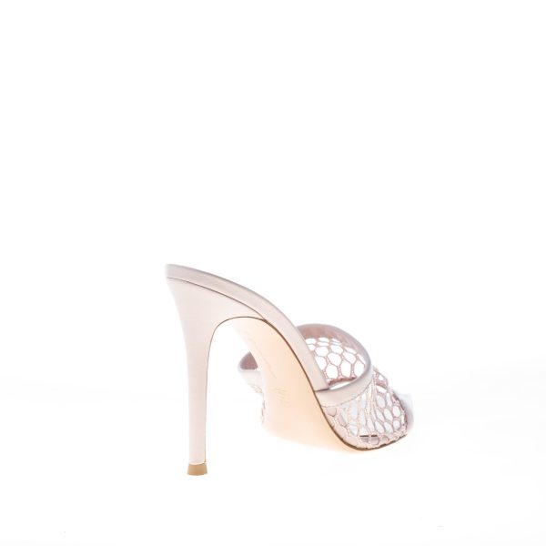 GIANVITO ROSSI donna sandalo mules ALISIA in nappa e mesh ROSA. Tacco 10,5 - immagine 3