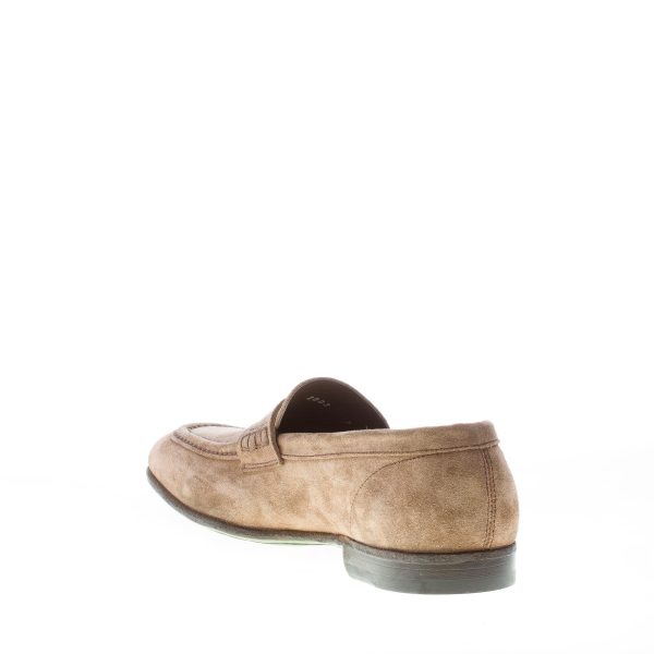 GREEN GEORGE uomo mocassino penny in camoscio BEIGE. Suola cuoio - immagine 4